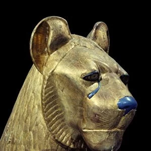 Head of a funerary couch in the form of a cheetah or lion, from the tomb of the pharaoh Tutankhamun