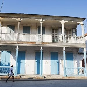 House in the historic colonial old town, Jacmel, Haiti, West Indies, Caribbean