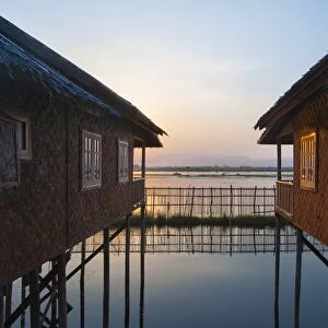 Houses and entire villages built on stilts on Inle Lake, Myanmar (Burma), Asia