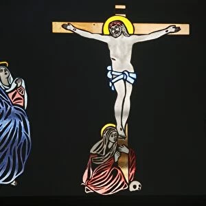 Jesus on the cross, St. Anthony Coptic church, Jerusalem, Israel, Middle East