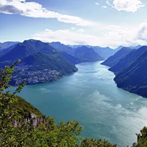 Lakes Premium Framed Print Collection: Lake Lugano