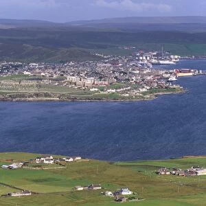 Lerwick town and Bressay Sound from Bressay Island, Shetland Islands, Scotland