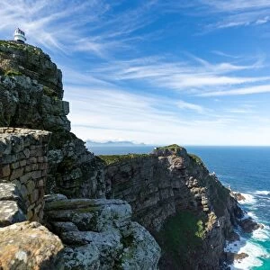 Lighthouse and Cape Point on the Cape Peninsula, South Africa, Africa