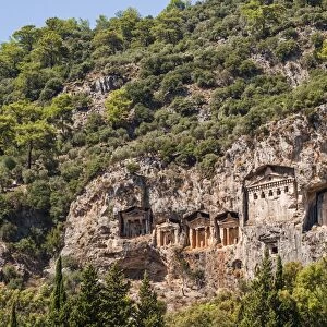 Lycian tombs, Dalyan, Mugla Province, Anatolia, Turkey, Asia Minor, Eurasia
