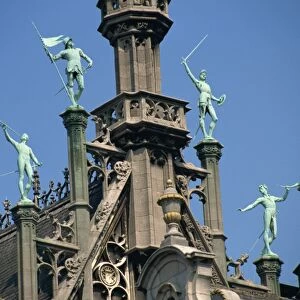 Maison du Roi with sculptures, Grand Place, UNESCO World Heritage Site