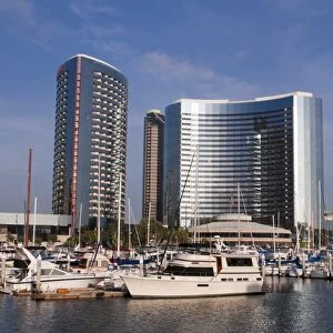 Marina and city skyline, San Diego, California, United States of America, North America