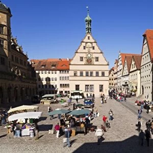 Marktplatz, Rothenburg ob der Tauber, Franconia, Bavaria, Germany, Europe