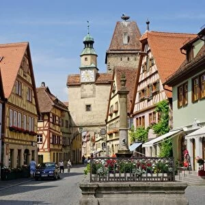 Markus Tower and Roder arch, Rothenburg ob der Tauber, Romantic Road, Franconia, Bavaria, Germany, Europe
