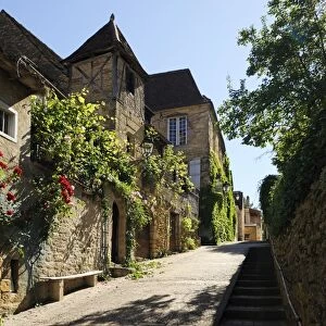 Medieval street in the old town, Sarlat, Sarlat le Caneda, Dordogne, France, Europe