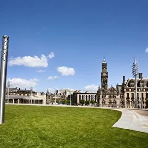 Modern sculpture, Bradford City Park, City of Bradford, West Yorkshire, England
