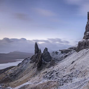 Old Man of Storr and the Storr mountain on the Isle of Skye, Inner Hebrides, Scotland