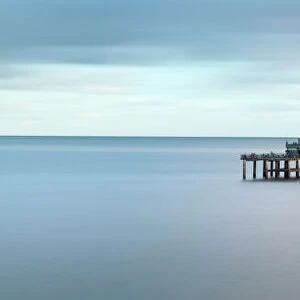 Panoramic picture of Deal Pier, Deal, Kent, England, United Kingdom, Europe