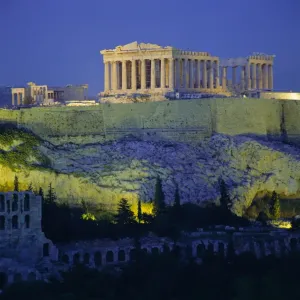 The Parthenon and Acropolis Print, Athens, Greece The Parthenon and Acropolis Print, Athens, Greece