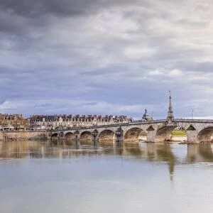 The Pont Jacques-Gabriel across the River Loire in Blois, Loir-et-Cher, Centre-Val de Loire