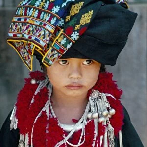 Portrait of a young girl of the Yao (Mien) ethnic group