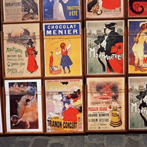 Posters in Montmartre, Paris, France, Europe