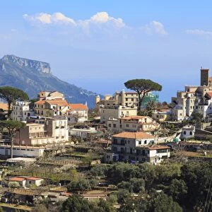 Ravello, backed by mountains and sea, elevated view from Scala, Amalfi Coast, UNESCO