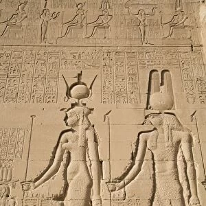 Relief of Cleopatra and Horus, Temple of Hathor, Dendera, Egypt, North Africa, Africa