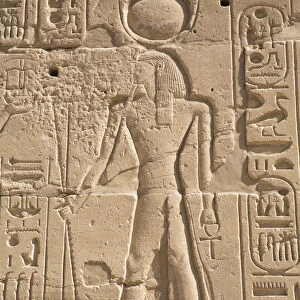 Relief of Deity, Karnak Temple Complex, UNESCO World Heritage Site, Luxor, Thebes, Egypt