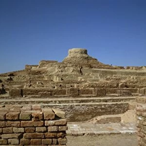 The remains of a Buddhist stupa in the ruins of the