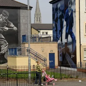 Free Derry Corner Republican Murals Print, Northern Ireland Free Derry Corner Republican Murals Print, Northern Ireland