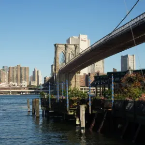 The River Cafe and Brooklyn Bridge Print The River Cafe and Brooklyn Bridge Print