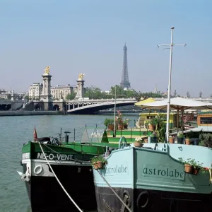 River Seine Print at Port des Champs Elysees River Seine Print at Port des Champs Elysees