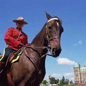 Royal Canadian Mounted Policeman outside the Parliament Building in Ottawa