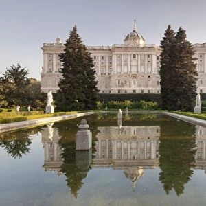 Royal Palace ( Palacio Real), view from Sabatini Gardens (Jardines de Sabatini), Madrid