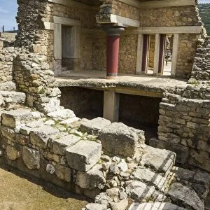 The ruins of Knossos, the largest Bronze Age archaeological site, Minoan civilization