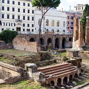 Ruins of Roman temples at Area Sacra di Largo di Torre Argentina, Rome, UNESCO World Heritage Site