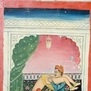 Scenes from the Kama Sutra from cupboard in the Juna Mahal fort