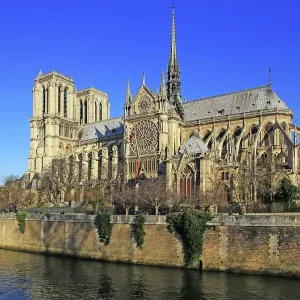 Seine River Print with Notre Dame Cathedral Seine River Print with Notre Dame Cathedral