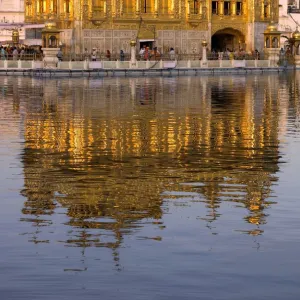 The Sikh Golden Temple reflected in pool