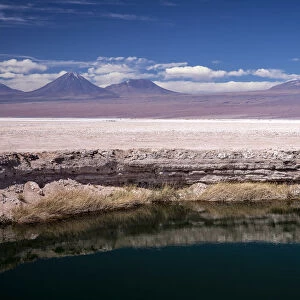 A small flooded sink hole in the Salar de Atacama, Los Flamencos National Reserve, Chile