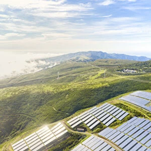 Solar panels, Encumeada, Madeira island, Portugal, Atlantic, Europe