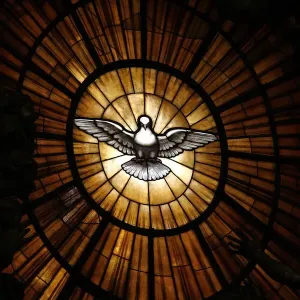 Stained Glass Print of Holy Spirit Dove in St. Peter's Basilica, Vatican Stained Glass Print of Holy Spirit Dove in St. Peter's Basilica, Vatican