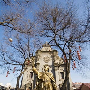 Statue of St. Francis Xavier at South Cathedral Catholic Church, Beijing, China, Asia