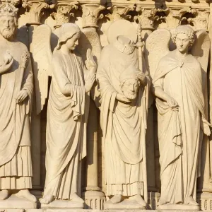 Statue Print of Emperor Constantine and St. Denis Statue Print of Emperor Constantine and St. Denis