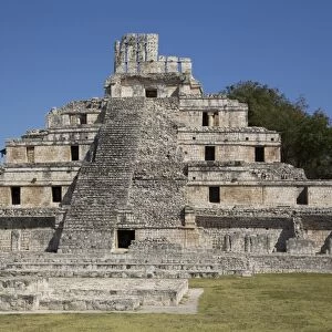 Structure of Five Floors (Pisos), Edzna, Mayan archaeological site, Campeche, Mexico