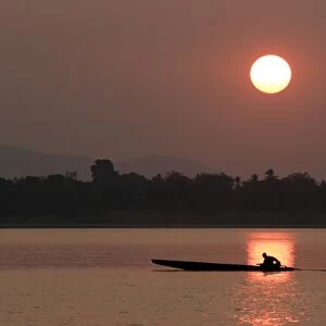 Sunset over the Mekong river
