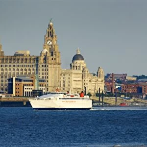 Superseacat and Three Graces from the River Mersey, Liverpool, Merseyside