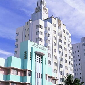 The Surfcomber and Ritz Plaza Hotels, Ocean Drive, Art Deco District, Miami Beach