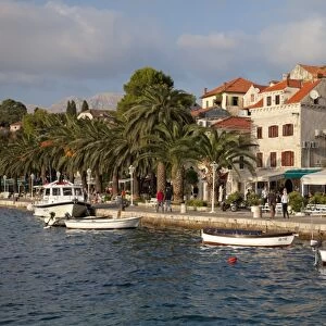 Traditional fishing boats and waterfront, Cavtat, Dalmatia, Croatia, Europe