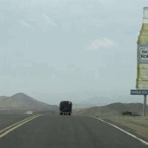 Transport truck on the Pan American highway in northern Peru, South America
