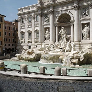 Trevi Fountain, deserted due to the 2020 Covid-19 lockdown restrictions, Rome, Lazio