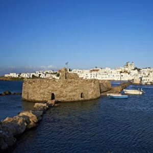 Venetian fortress and port, Naoussa, Paros, Cyclades, Aegean, Greek Islands, Greece, Europe