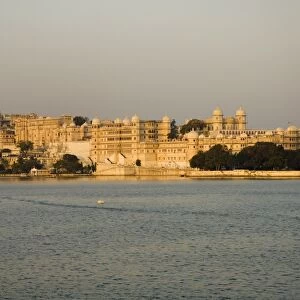 View of the City Palace and Shiv Niwas Palace from Lake Pichola