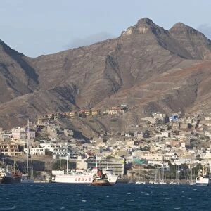 View over fishing port and city, San Vincente, Mindelo, Cape Verde Islands