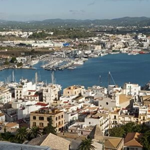 View from the Mirador del Rei Jaume I, Ibiza Castle, Old Town, Dalt Vila, Ibiza (Eivissa), Balearic Islands, Spain, Mediterranean, Europe